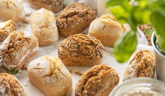 A selection of Penny Loaves on a table top