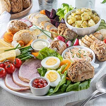 Selection of Penny Loaves on a salad platter