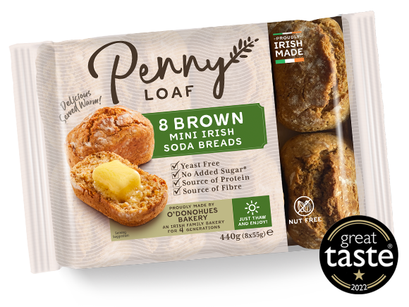 8 pack of brown Penny Loaf soda breads