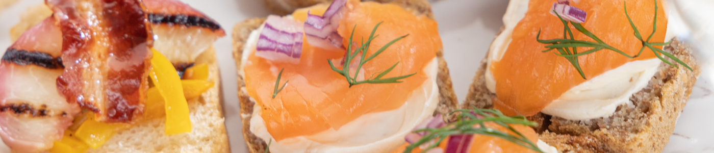 Sour Cream and Smoked salmon Penny Canapes with Penny Loaves